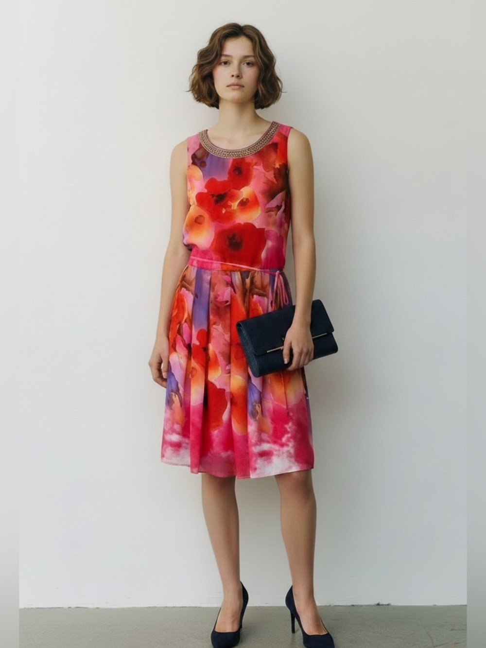 Sandra Darren Floral Occasion Dress Size 14 Fit & Flare Wedding Guest Party - Picture 2 of 12